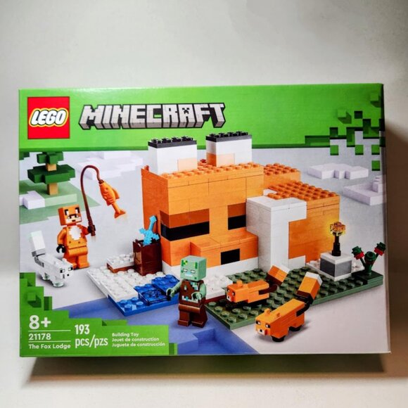 NEW LEGO MINECRAFT Fox Lodge House 21178 Drowned Zombie Minifigures Gift - Picture 1 of 7